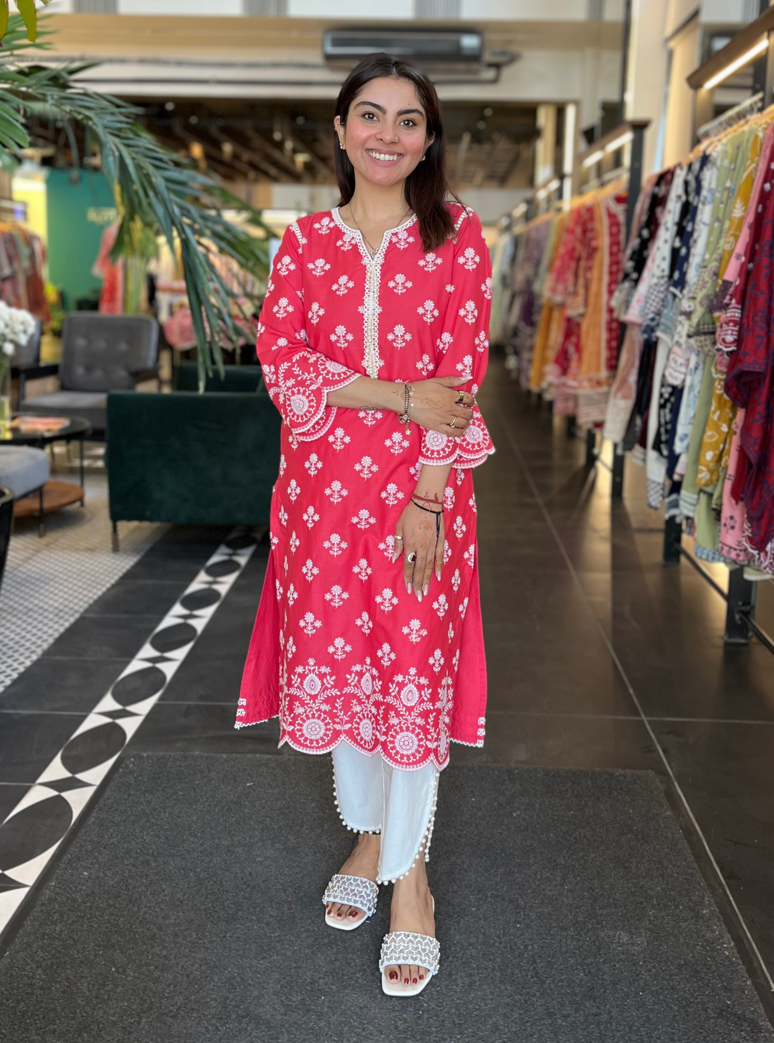 Arpora Cotton Fuschia Kurta Set