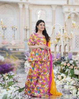 Comfortable Printed Cotton Lehenga Kameez Set for Any Occasion