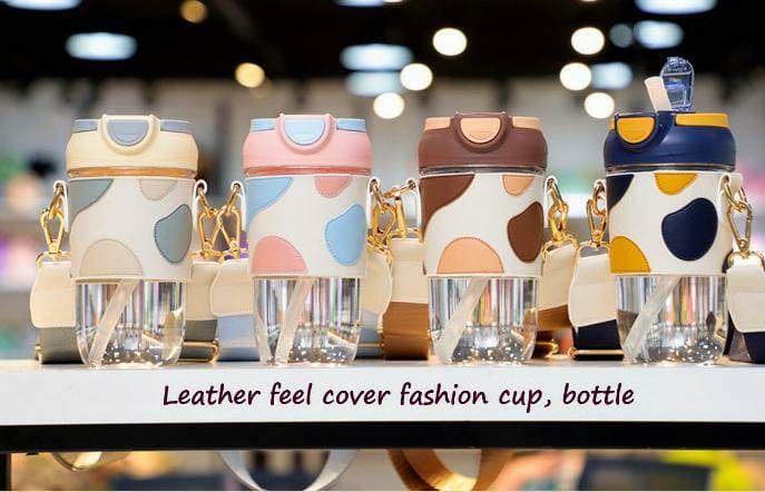 Classy Sipper Glass with Faux leather sleeves - 500ml Buy @ ₹799