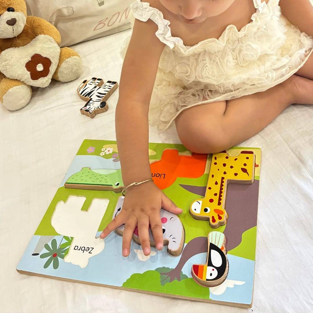 Cots and Cuddles Wooden Jungle Animal Shapes Chunky Match Puzzle Buy @ ₹799