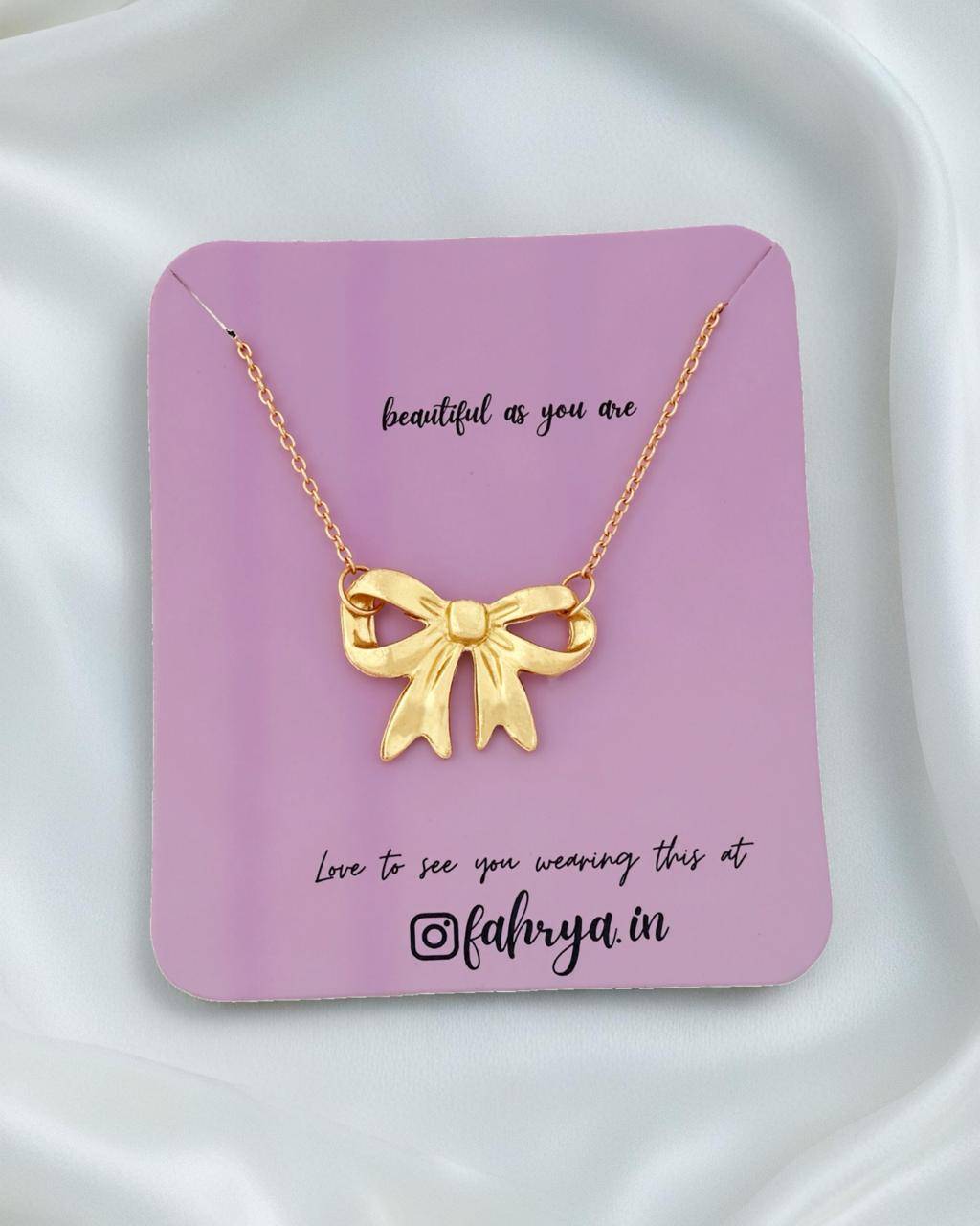 Bow Pendant Necklace buy only at ₹99