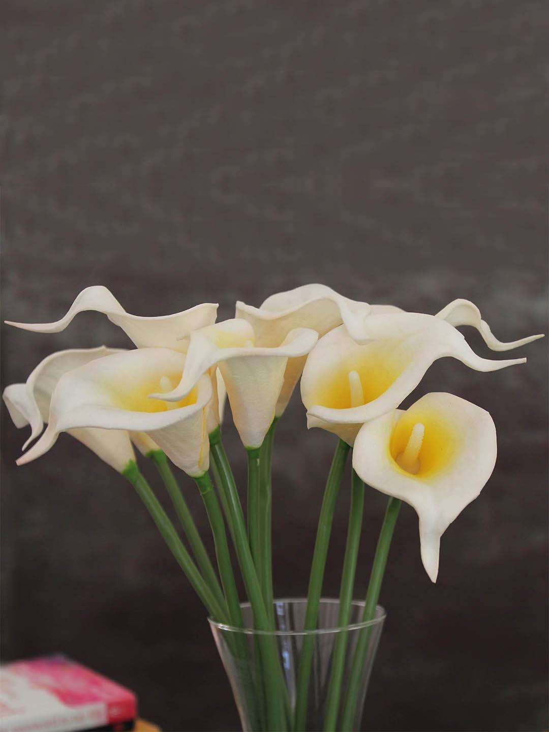 White and Green 10 Pieces Calla Lily Artificial Flowers