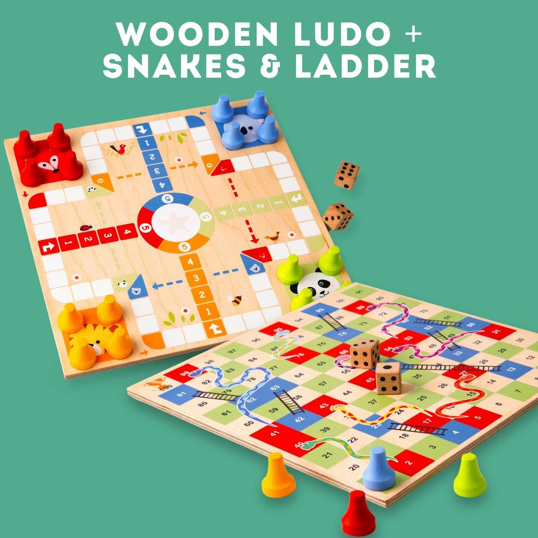 Cots and Cuddles Wooden Ludo and Snake & Ladder for kids Age 2+ Buy @ ₹1199