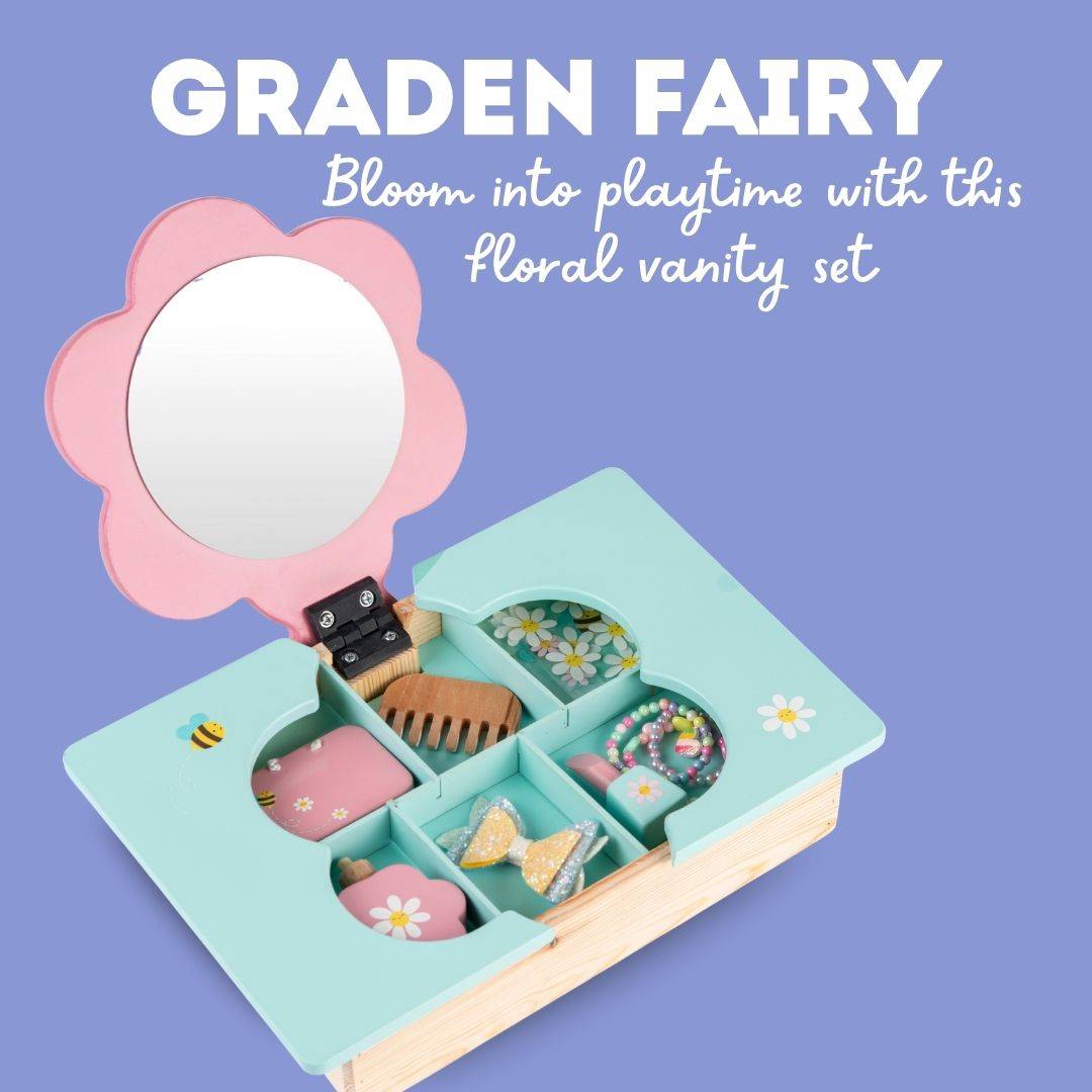 Cots and Cuddles Wooden Flower Design Dressing Table Pretend Play for Kids Buy @ ₹1999