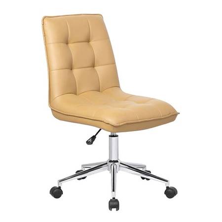 Rawtenstall Leatherette Swivel Study Chair in Brown Colour