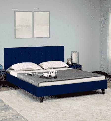 Dallas Engineered Wood Queen Size Non Storage Bed In Honey Oak Finish