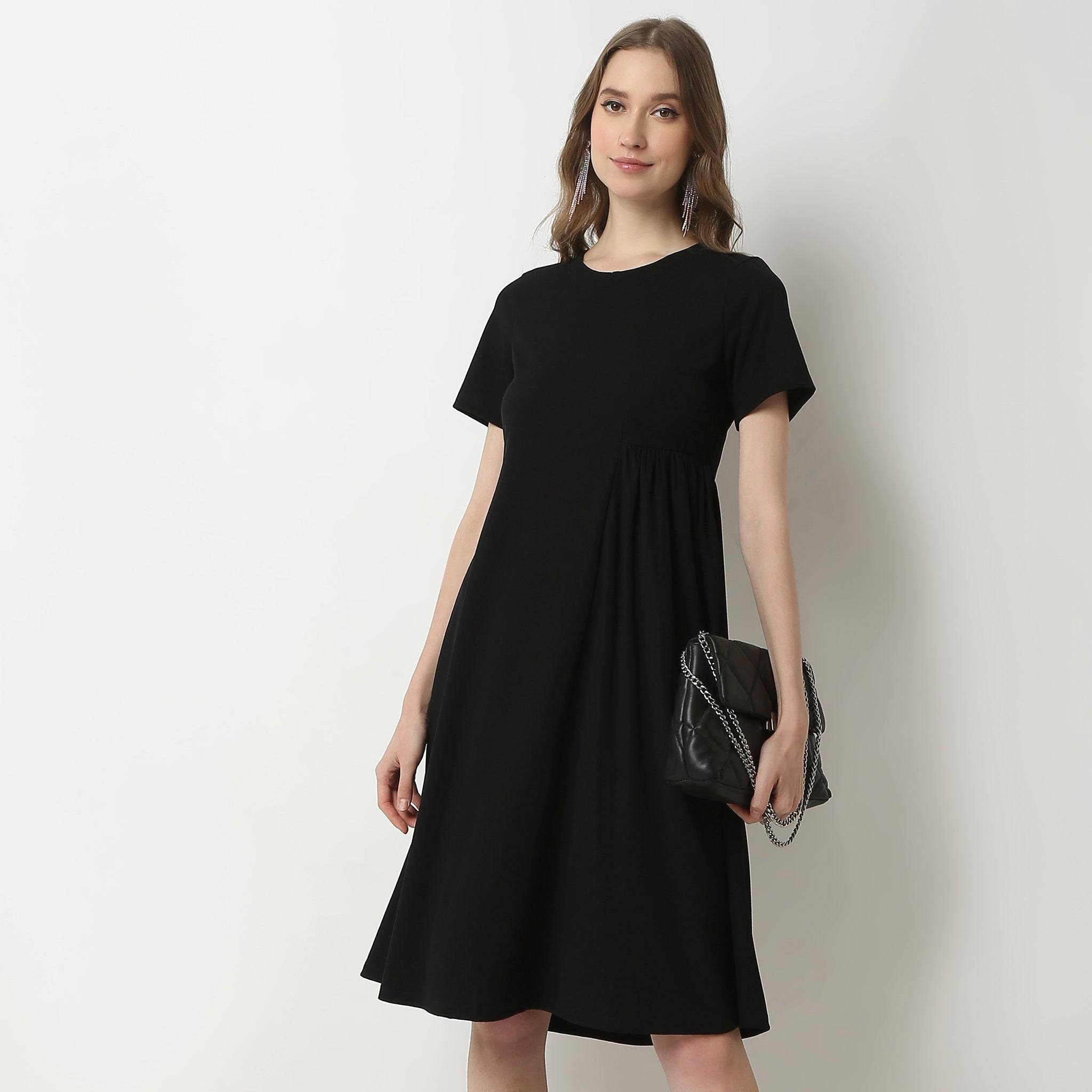Flare Fit Short Sleeve Knee Length Betty Dress