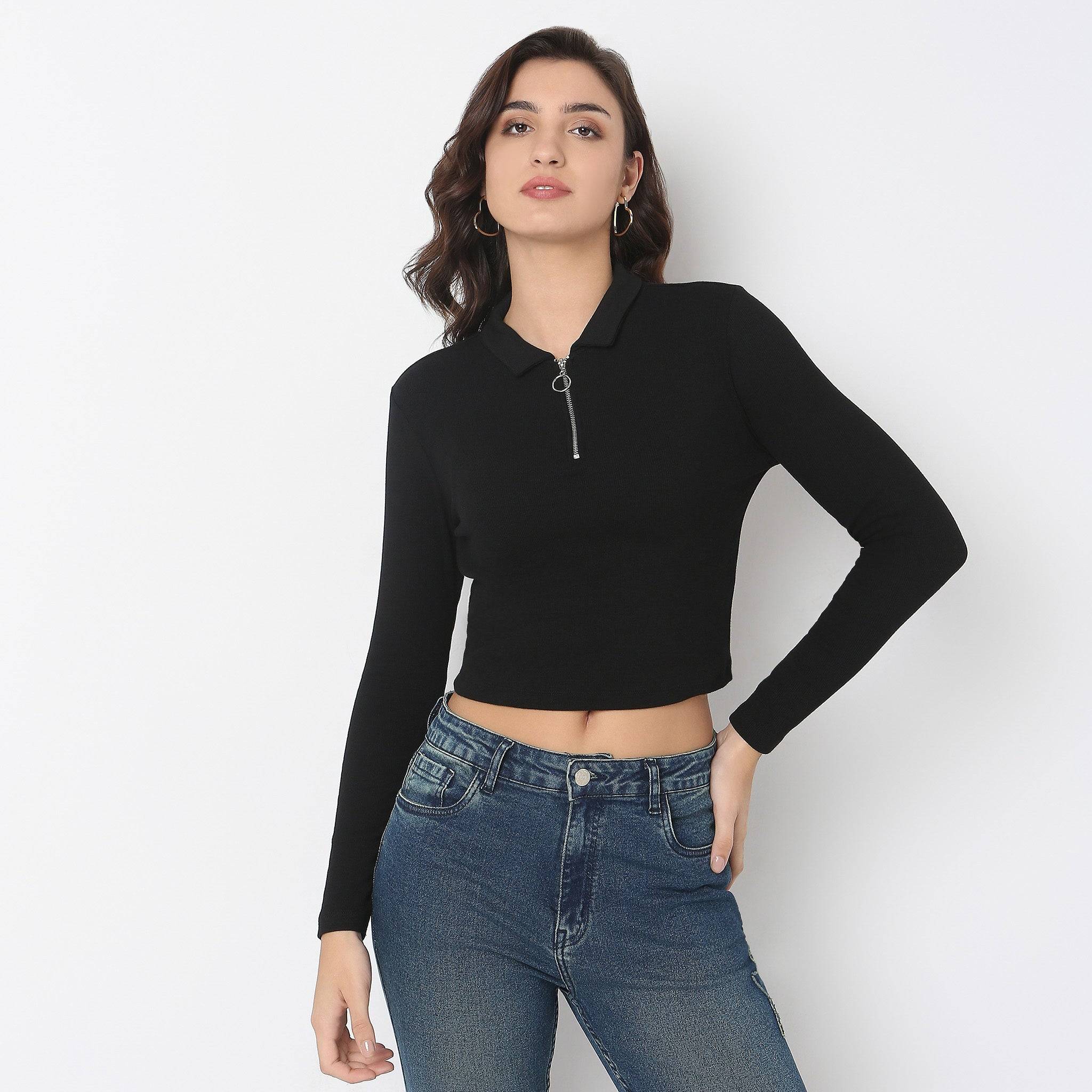 Betty T-Shirt With Neck Ring Pullar Zipper