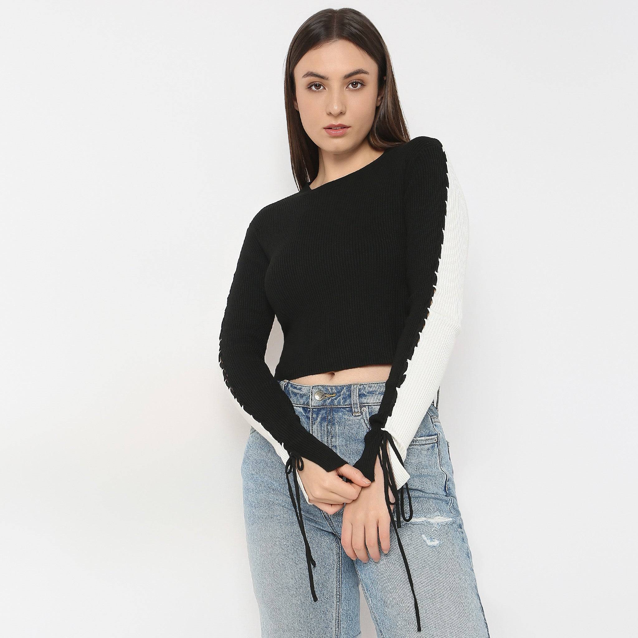 Knitted Solid T-Shirt