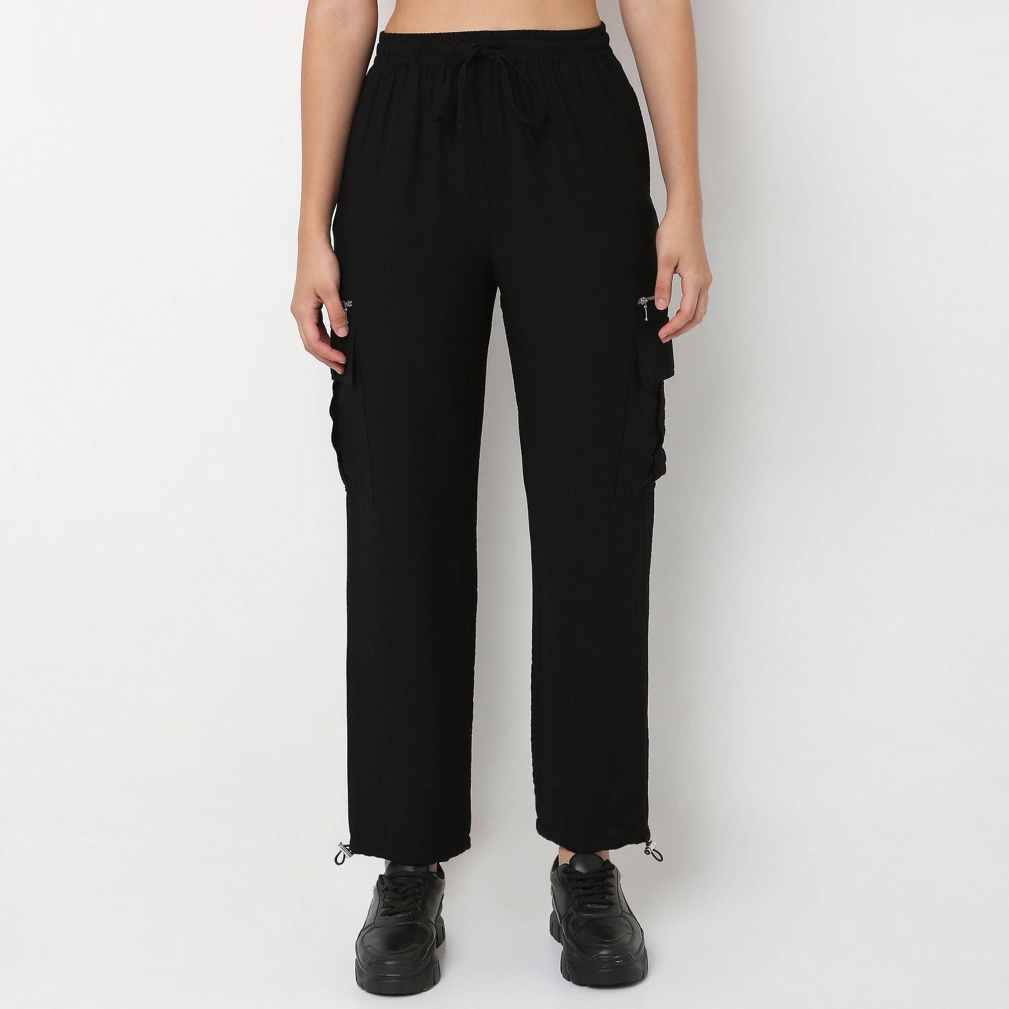 Relaxed Fit High Rise Pant With Elasticated Drawcord