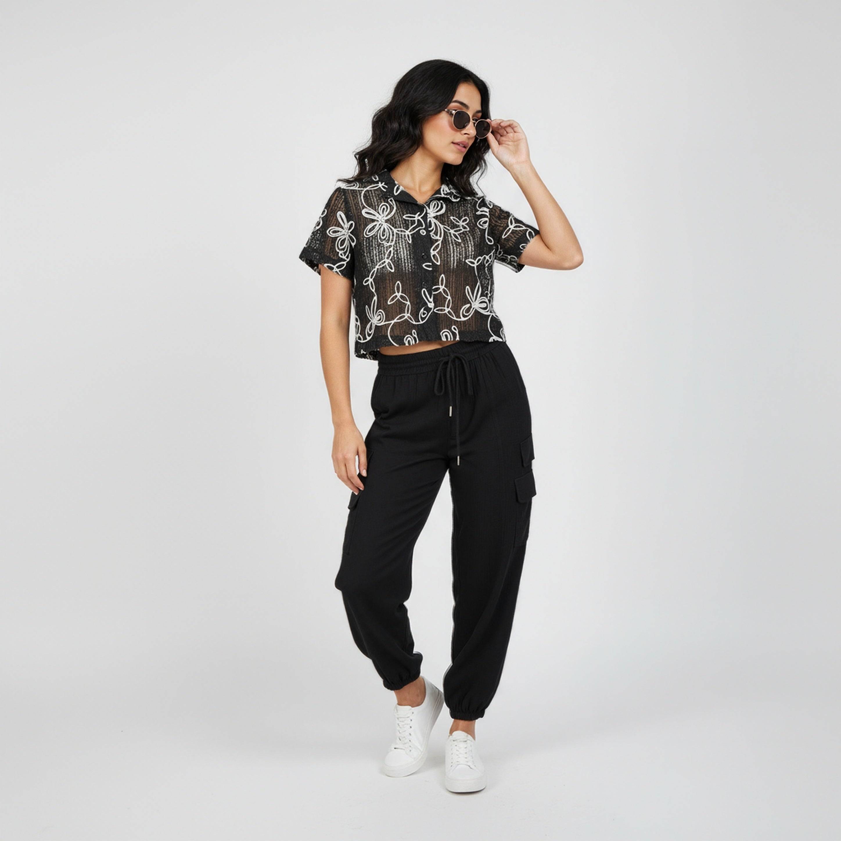 Cotton High Rise Joggers