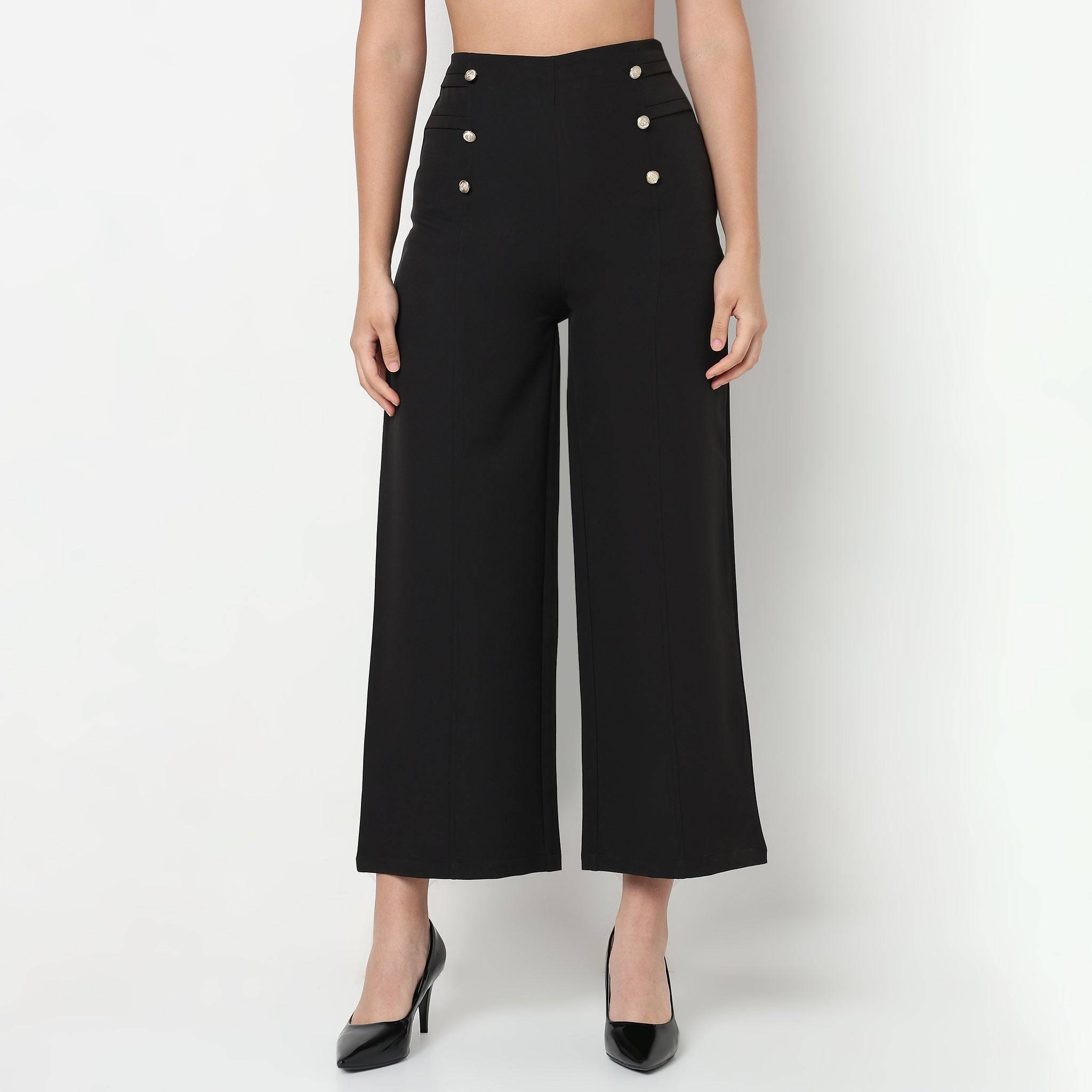 High Rise Straight Fit Pants