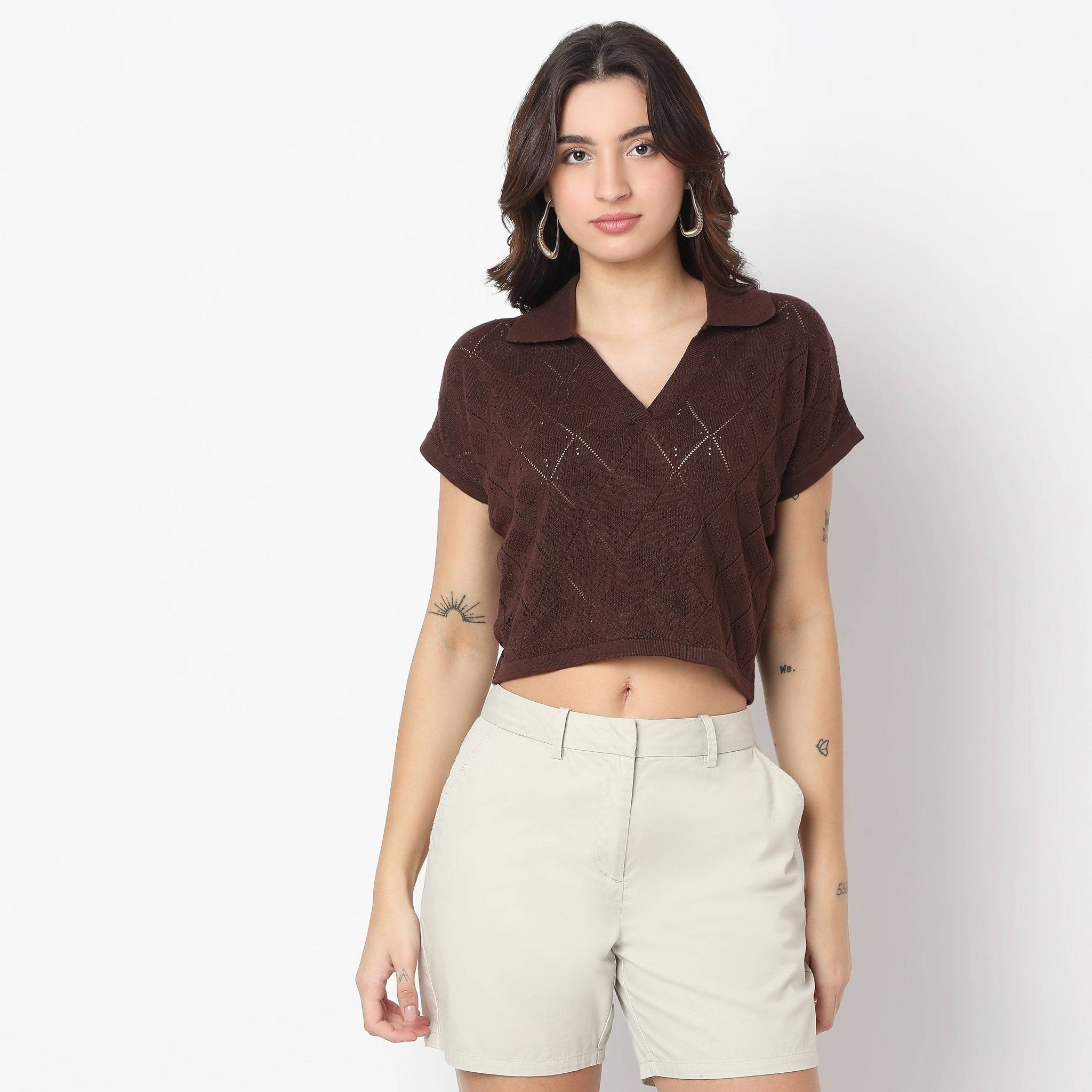 Knitted Structured T-Shirt