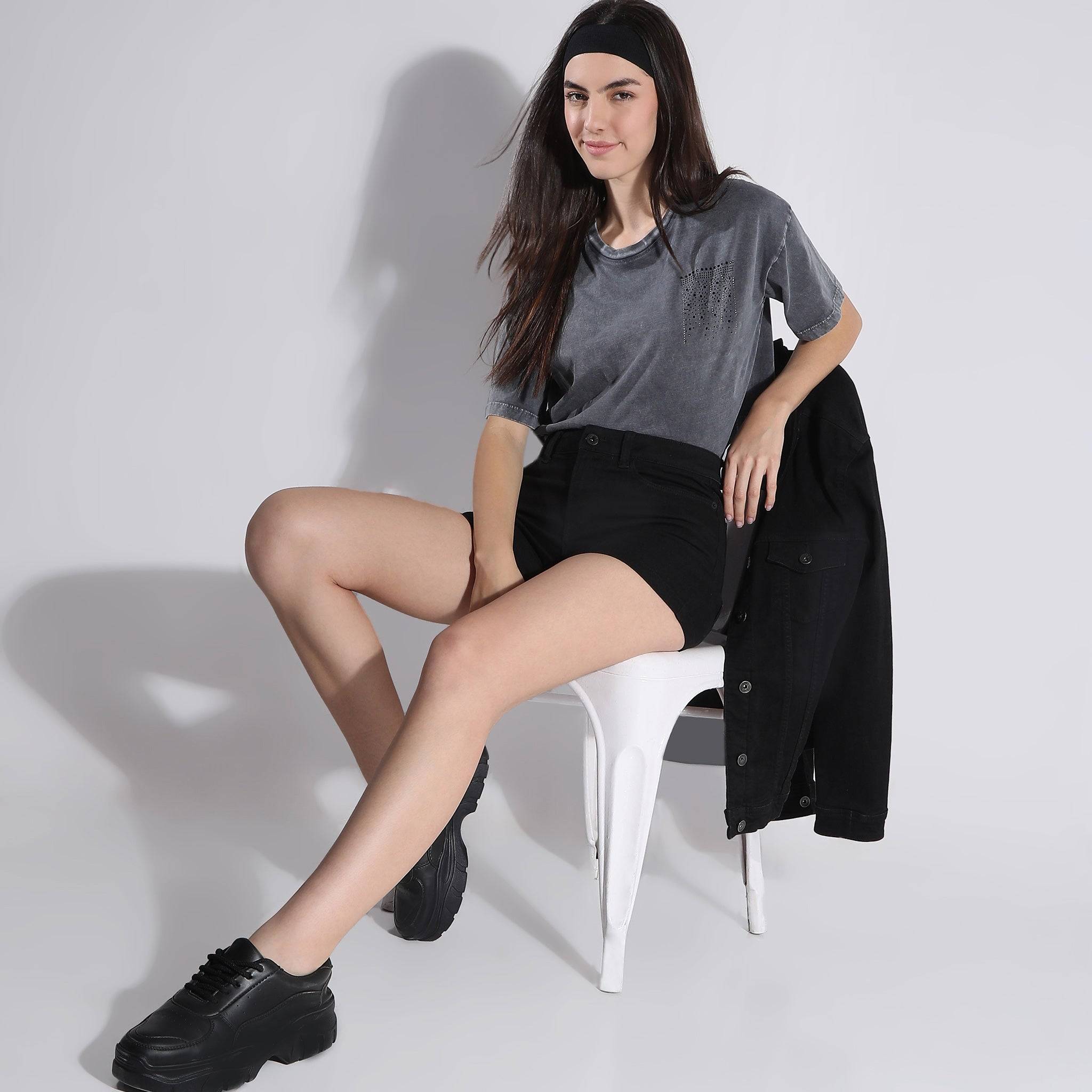 Boxy Fit Short Sleeve Crop T-Shirt