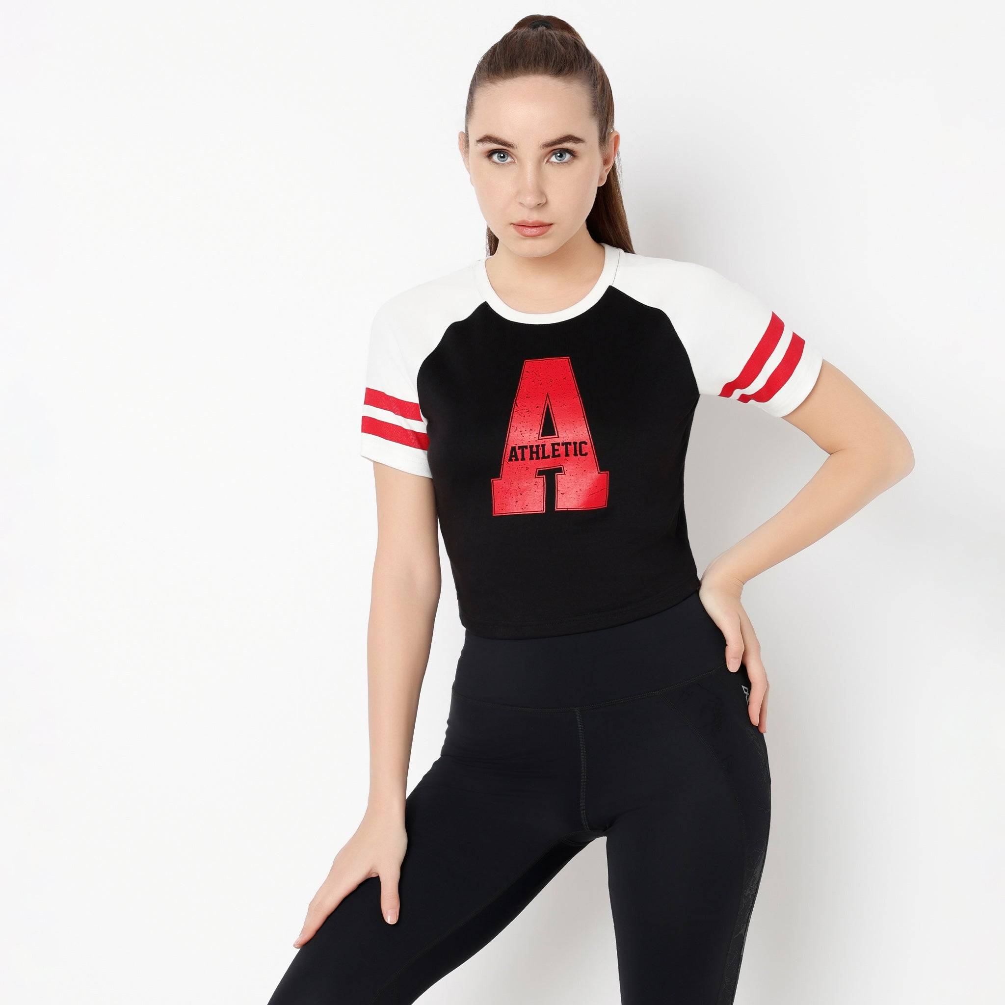 Fitted Round Neck Short Length Baseball Betty T-Shirt