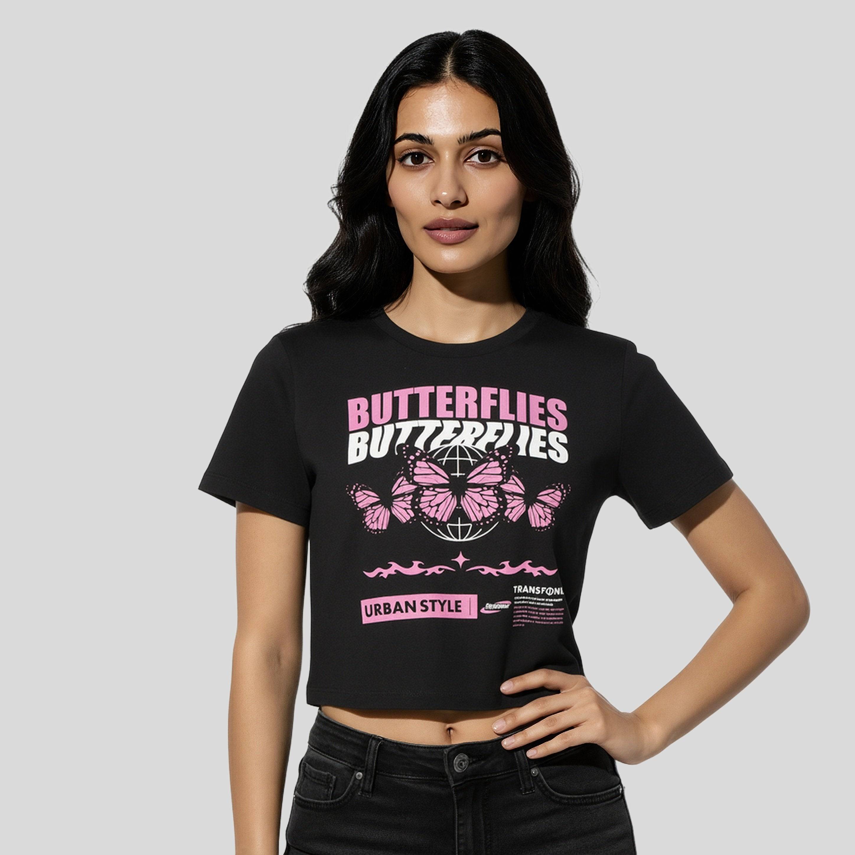 Cotton Graphic Crop T-Shirt