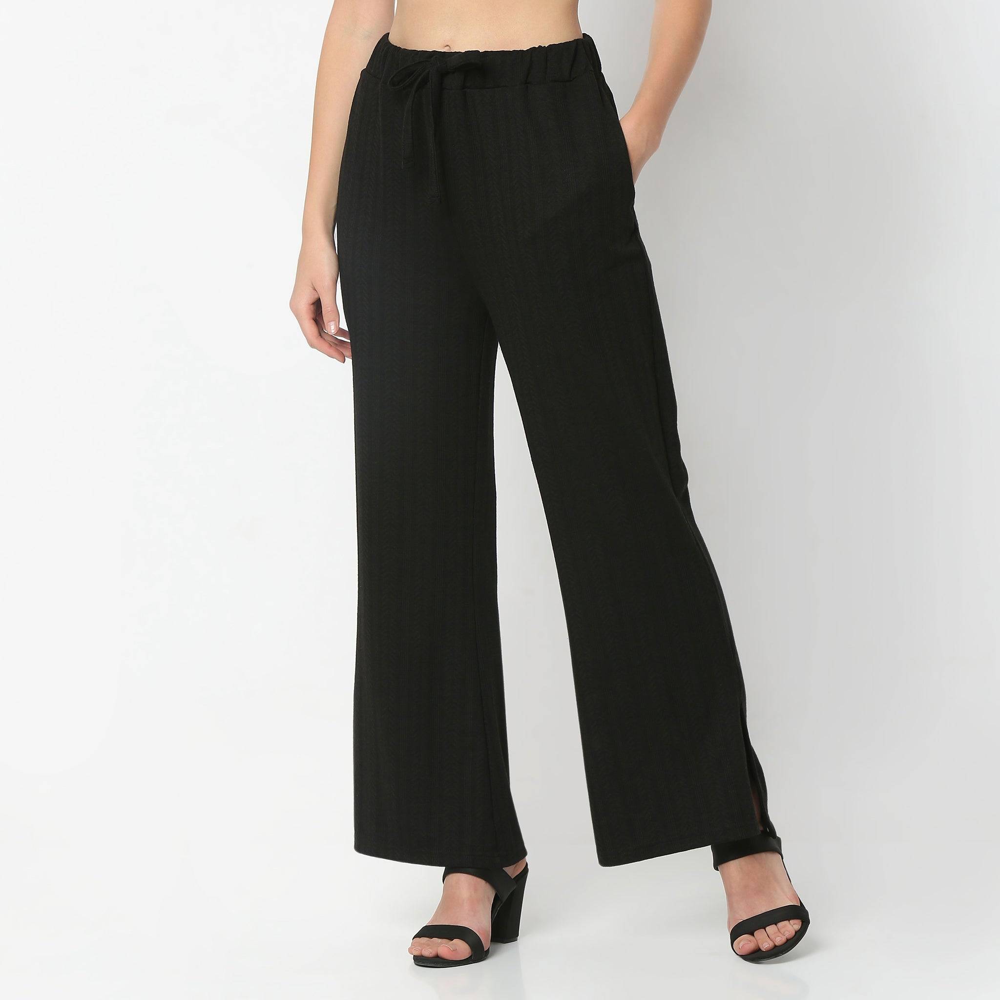 Relaxed Fit Ankle Length High Rise Palazzos