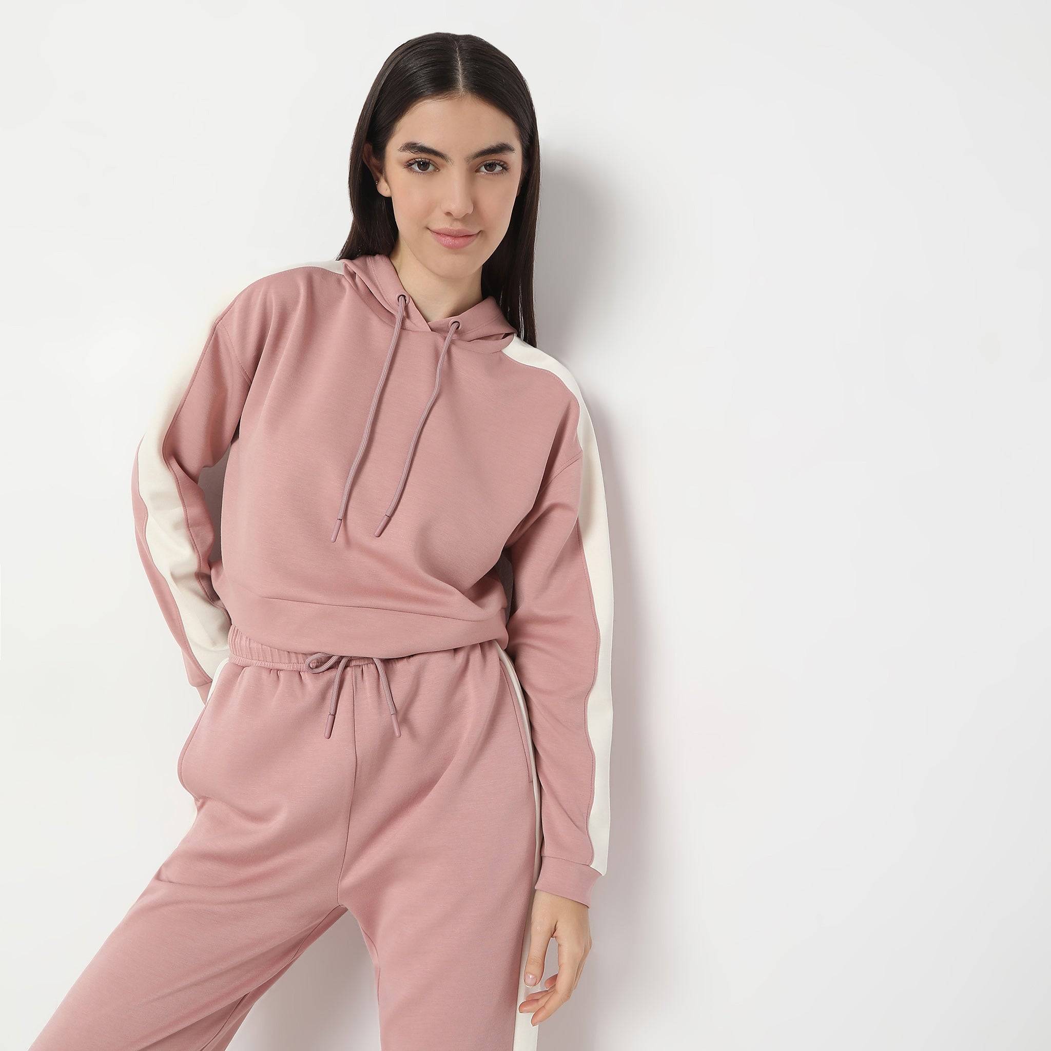 Relaxed Fit Full Sleeve With Hoodie And Drawstring T-Shirt