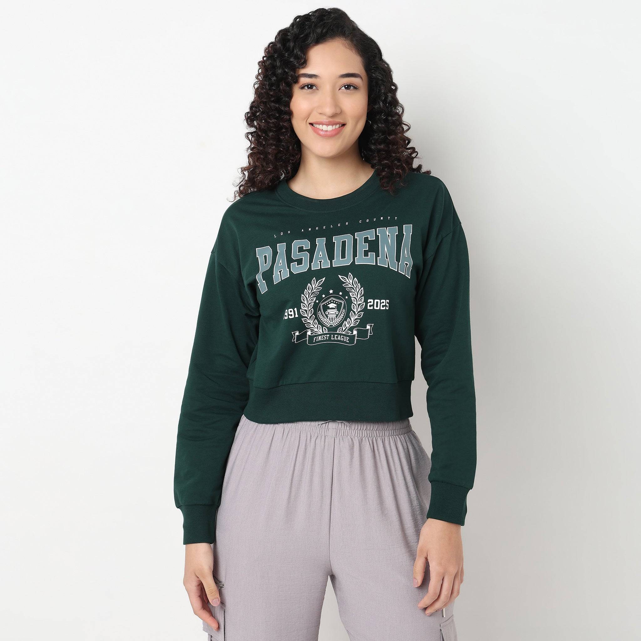 Graphic Oversize Crop Sweat Tee