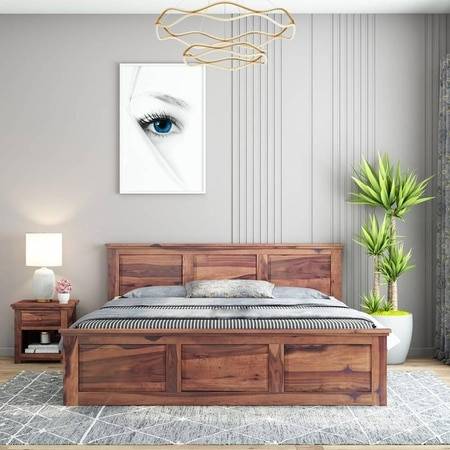 Stainfleld Sheesham Wood King Size Bed Box Storage Storage Provincial Teak Finish (72 x 78 inches)