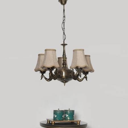 Devansh Wood Wall Mounted Lamp With Off-White Cotton Shade