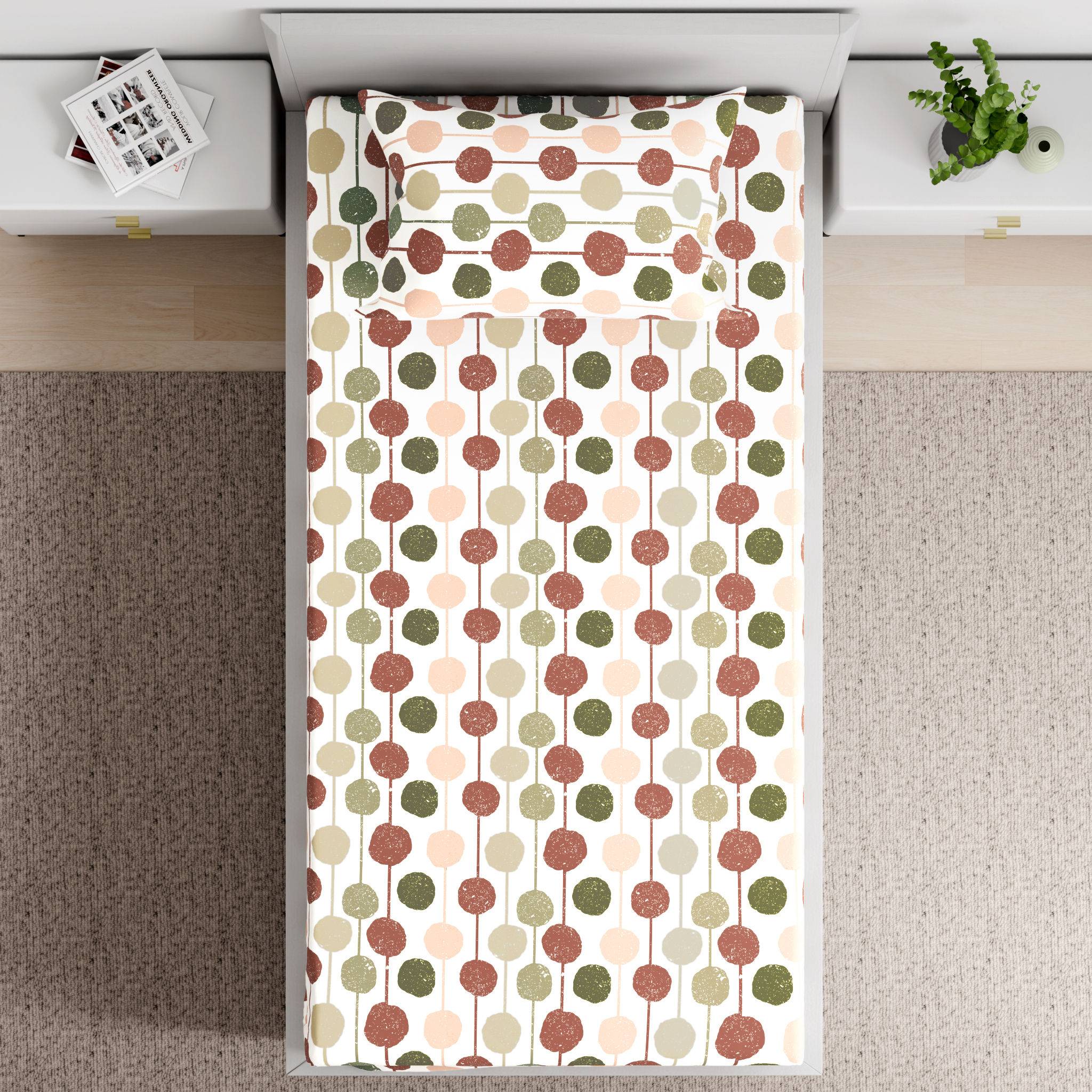 Essentials 100% Cotton Super Soft Flat Bedsheet With 1 Pillow Cover | Zest Single Size (90x60 inches) | Zest (90x60 inch)