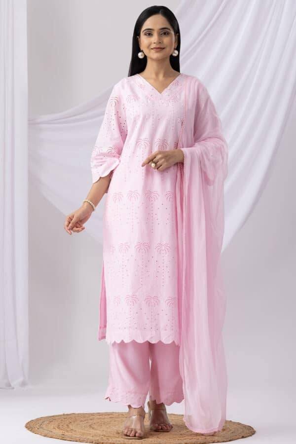 Solid Pink Tencel Twill Palazzo Pant