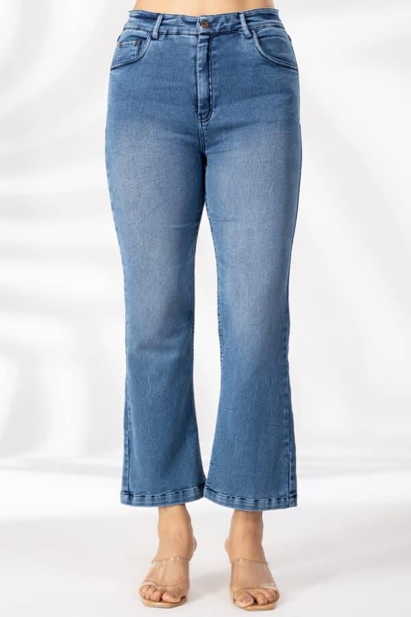 Solid Blue Regular Fit Denim Jeans