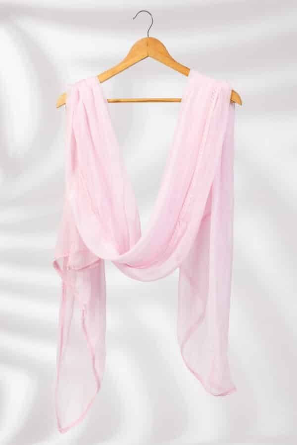 Solid Pink Chiffon Viscose Dupatta