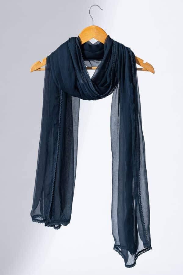 Navy Blue Chiffon Viscose Dupatta