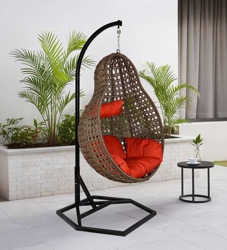 Jungfrau Wicker Swing In Brown And Beige Color