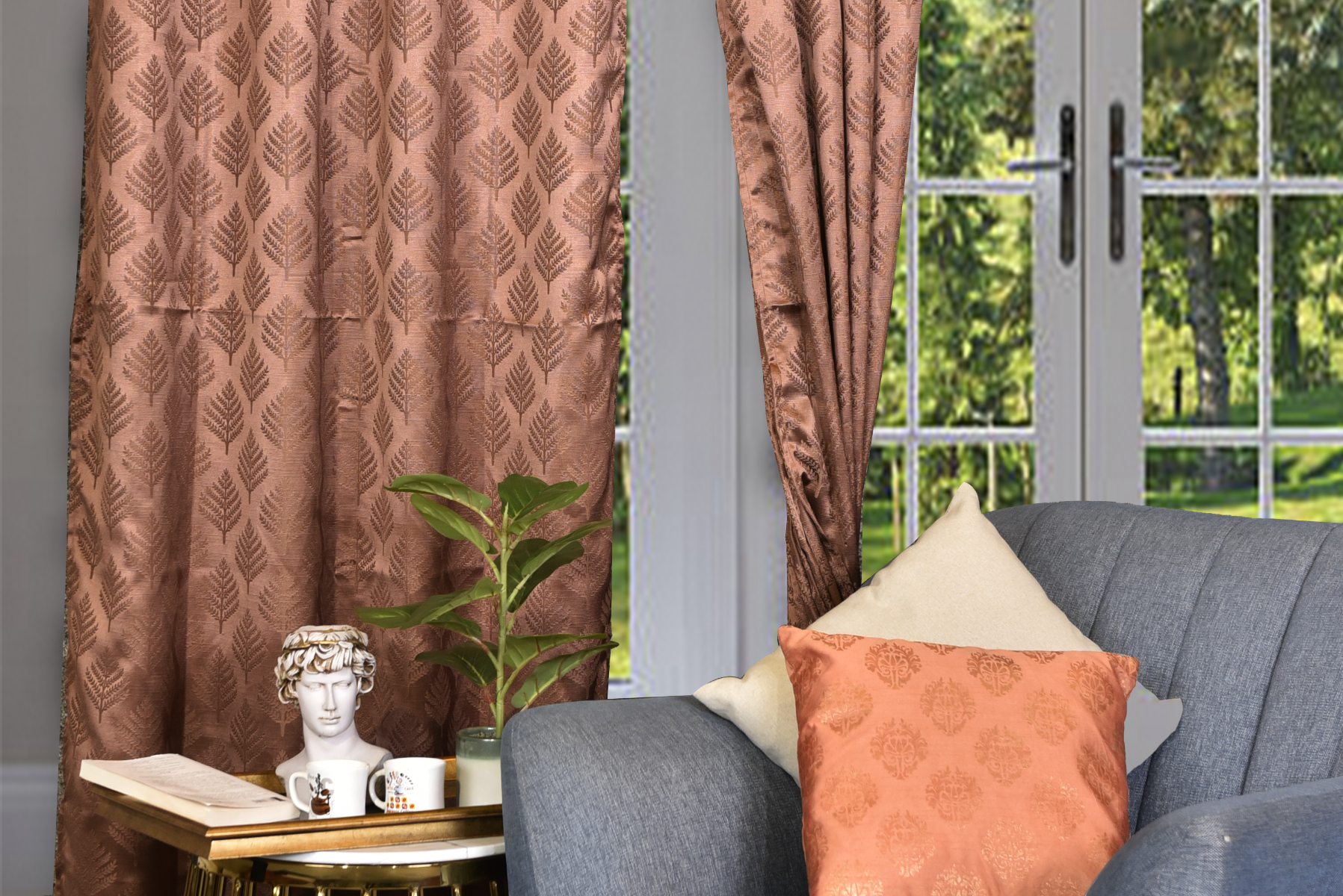 Royaloak Tango Jacquard Door Curtain - Cadbury