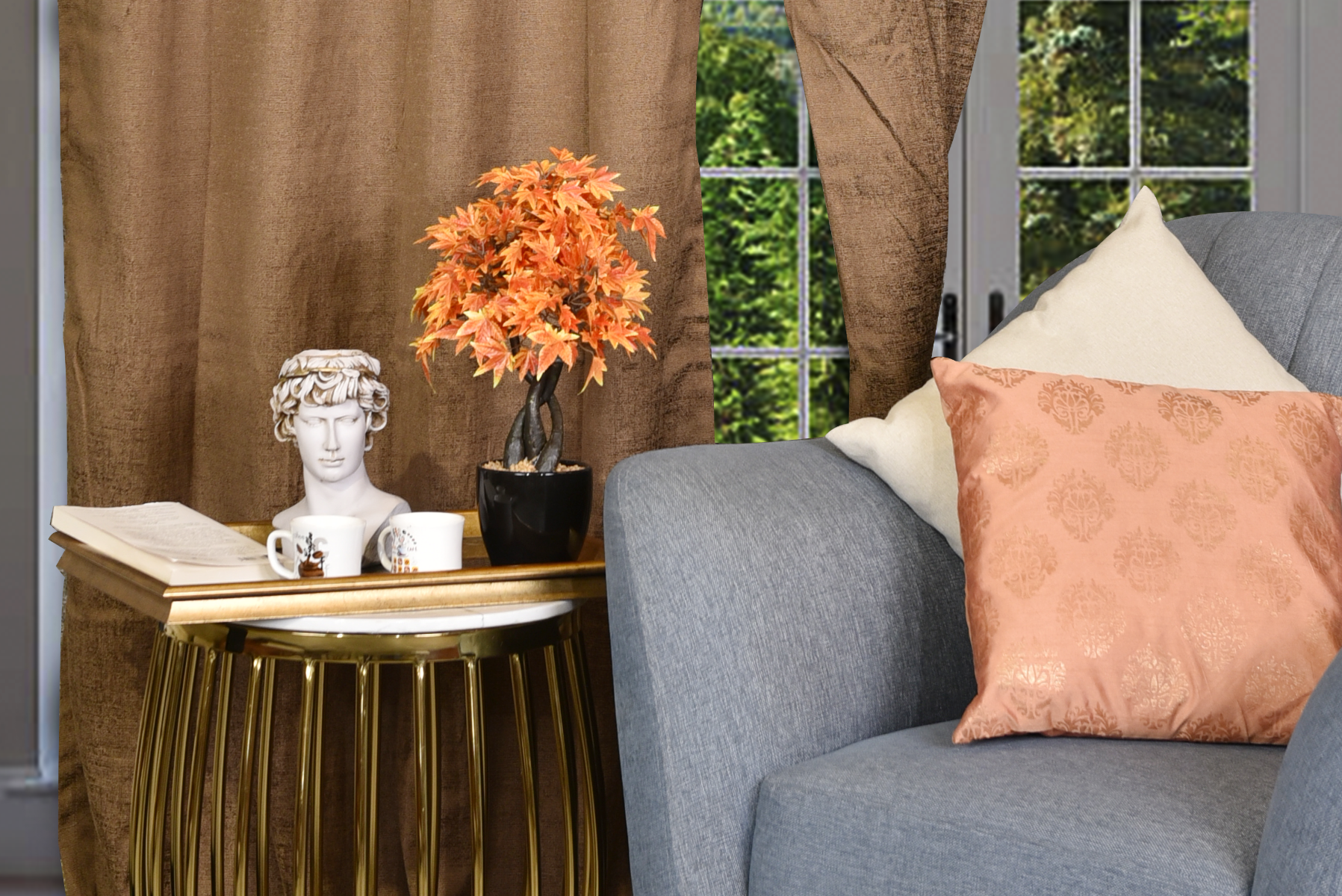 Royaloak Tif Jacqaurd Door Curtain - Brown