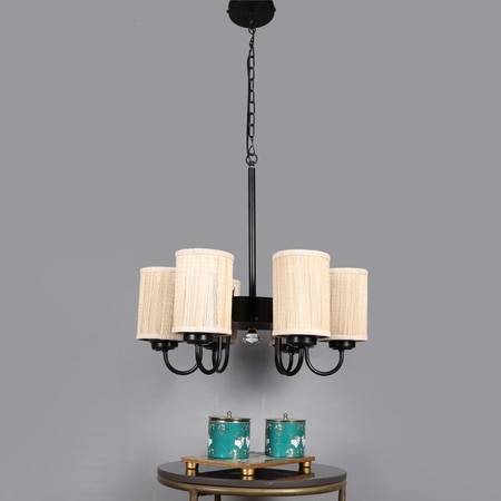 Devansh Dual Gold Metal  Wallmounted Lamp With Cotton Off-White Shade