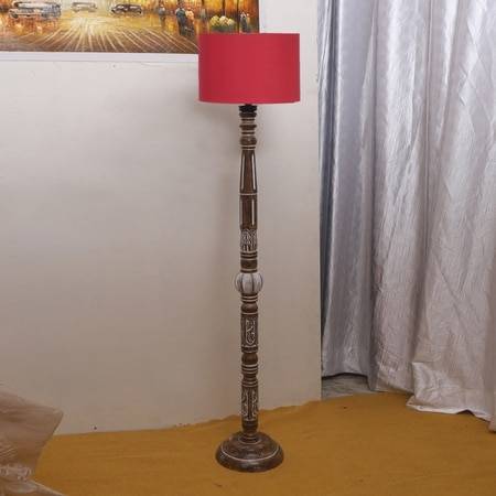 Devansh Wooden Floor Lamp