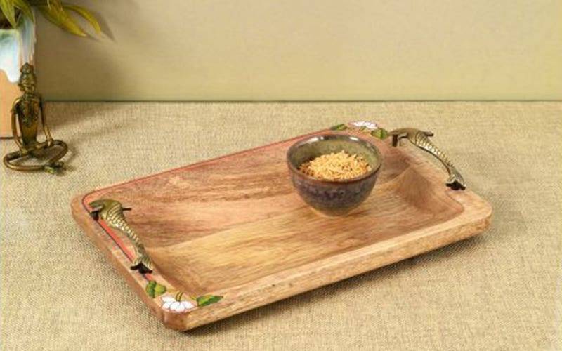 Aakriti Art Creations Pichhwai iteha rectangular serving tray