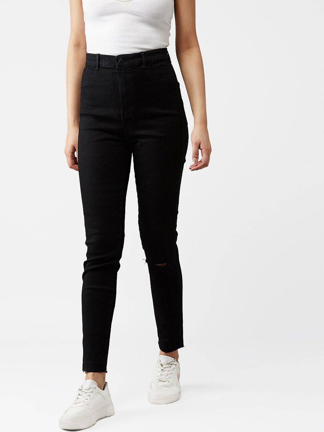 Kotty Women Black Skinny Fit High-Rise Clean Look Jeans