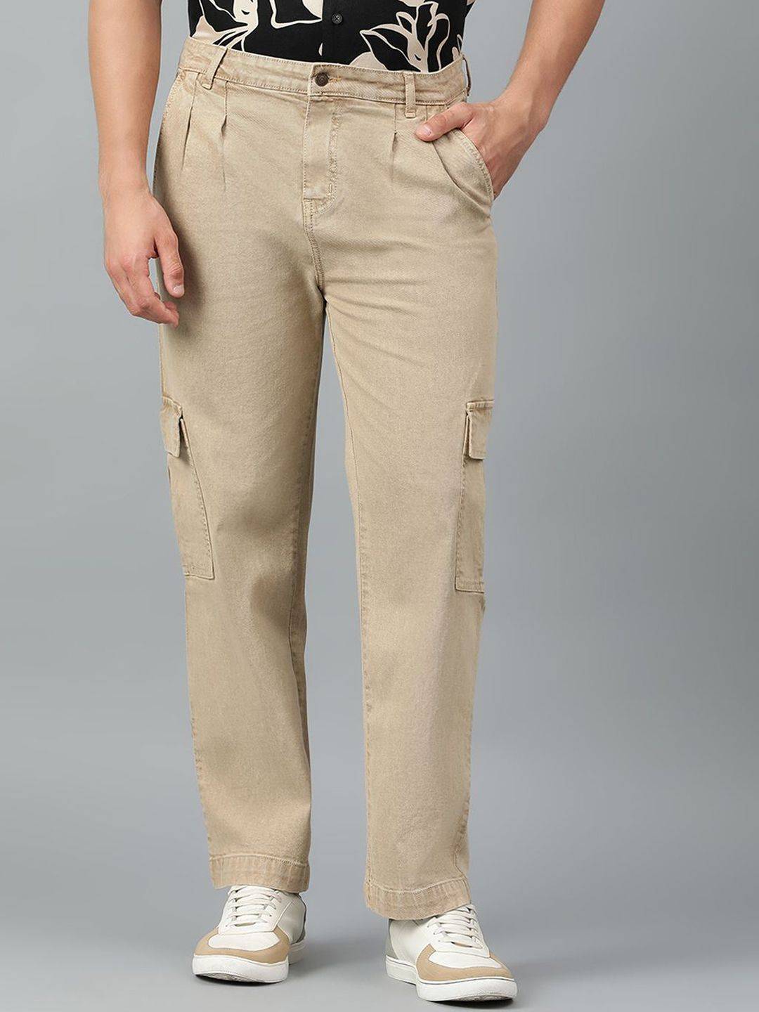Kotty Men Low-Rise Stretchable Cargo Jeans