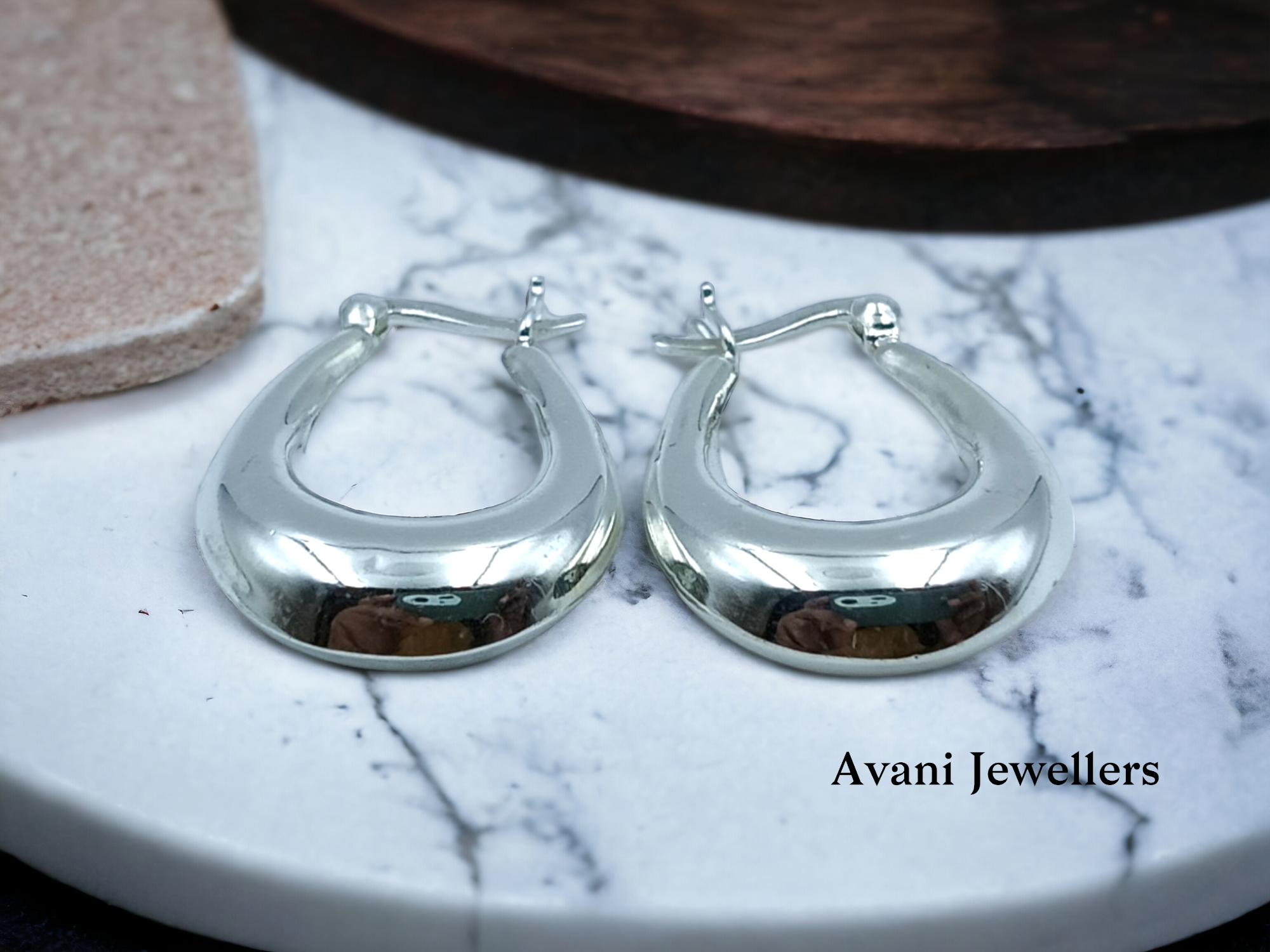 Silver Antique Plain Earrings @ ₹2056