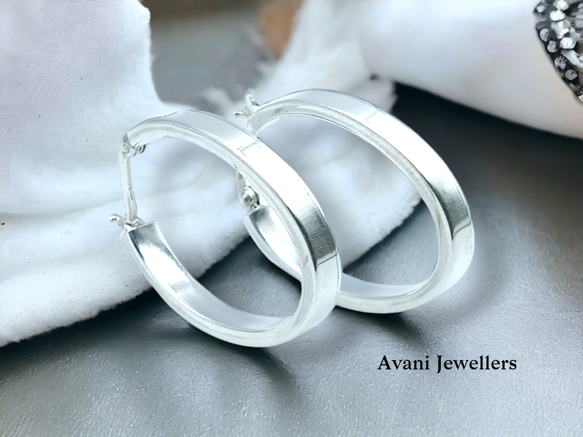 Silver Antique Plain Earrings @ ₹2659