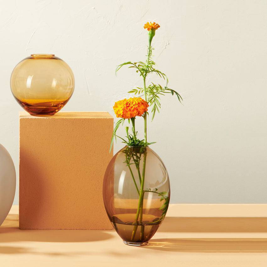 Mara Glass Vase - Amber