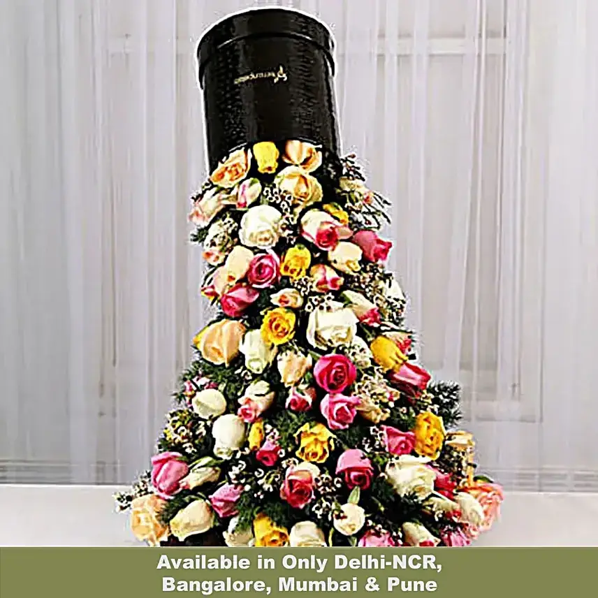 Astonishing Falling Roses Arrangement