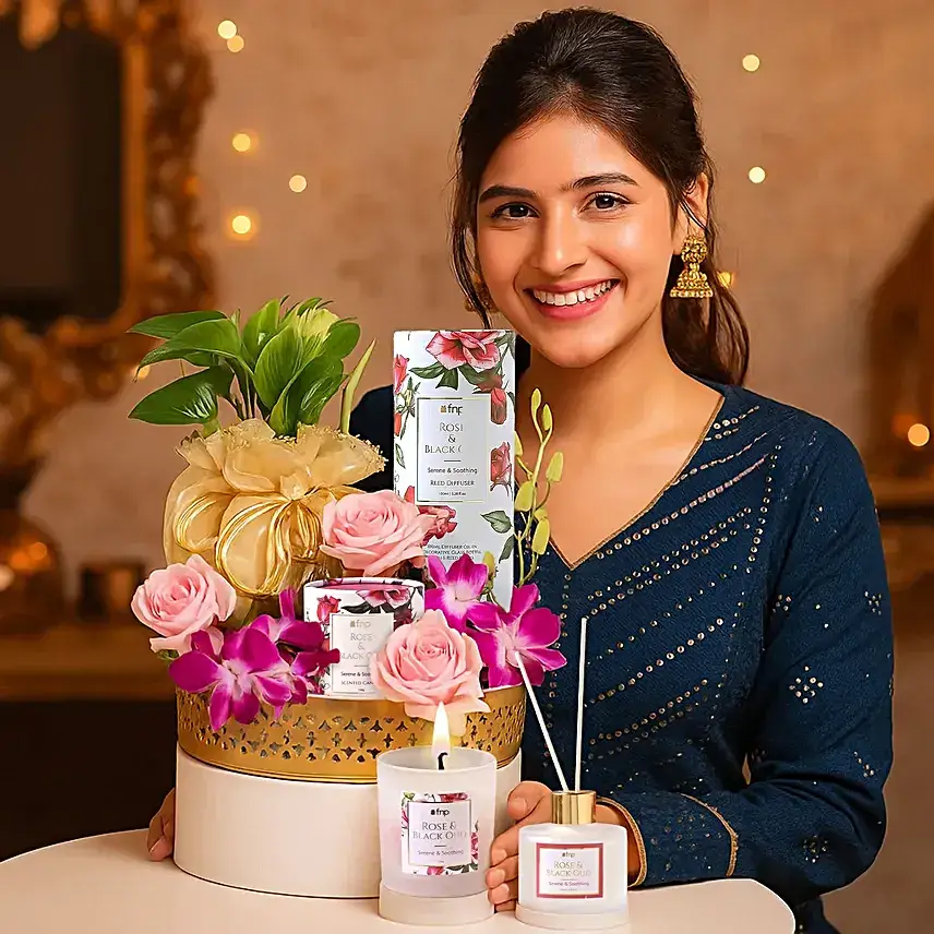 Avalanche Rose and Orchid Diwali Thali
