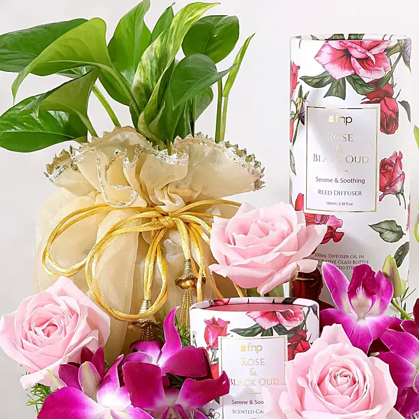 Avalanche Rose and Orchid Diwali Thali