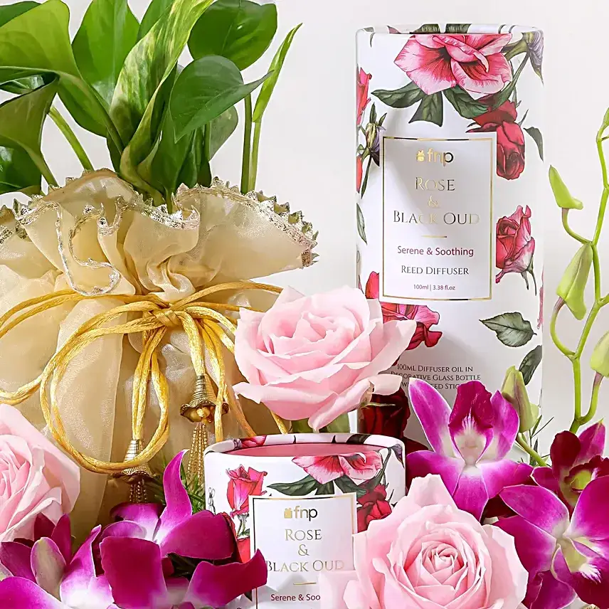 Avalanche Rose and Orchid Diwali Thali