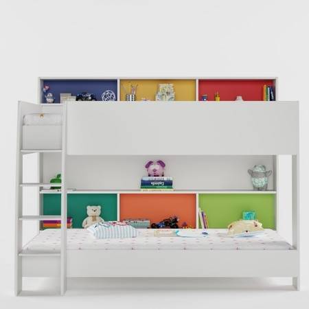 Rainbow Bunk Bed In White Colour