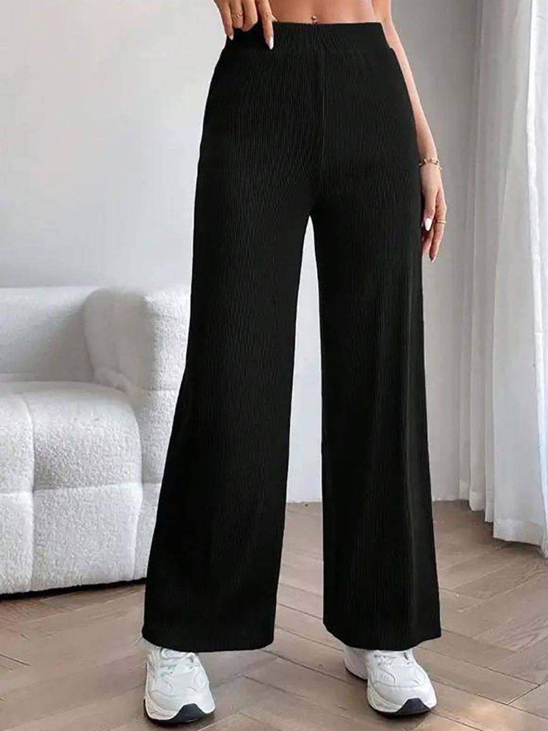 Kotty Women Comfort Flared High-Rise Parallel Trousers