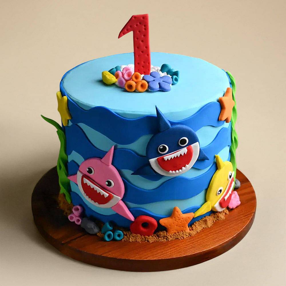 Baby Shark Theme Fondant Cake