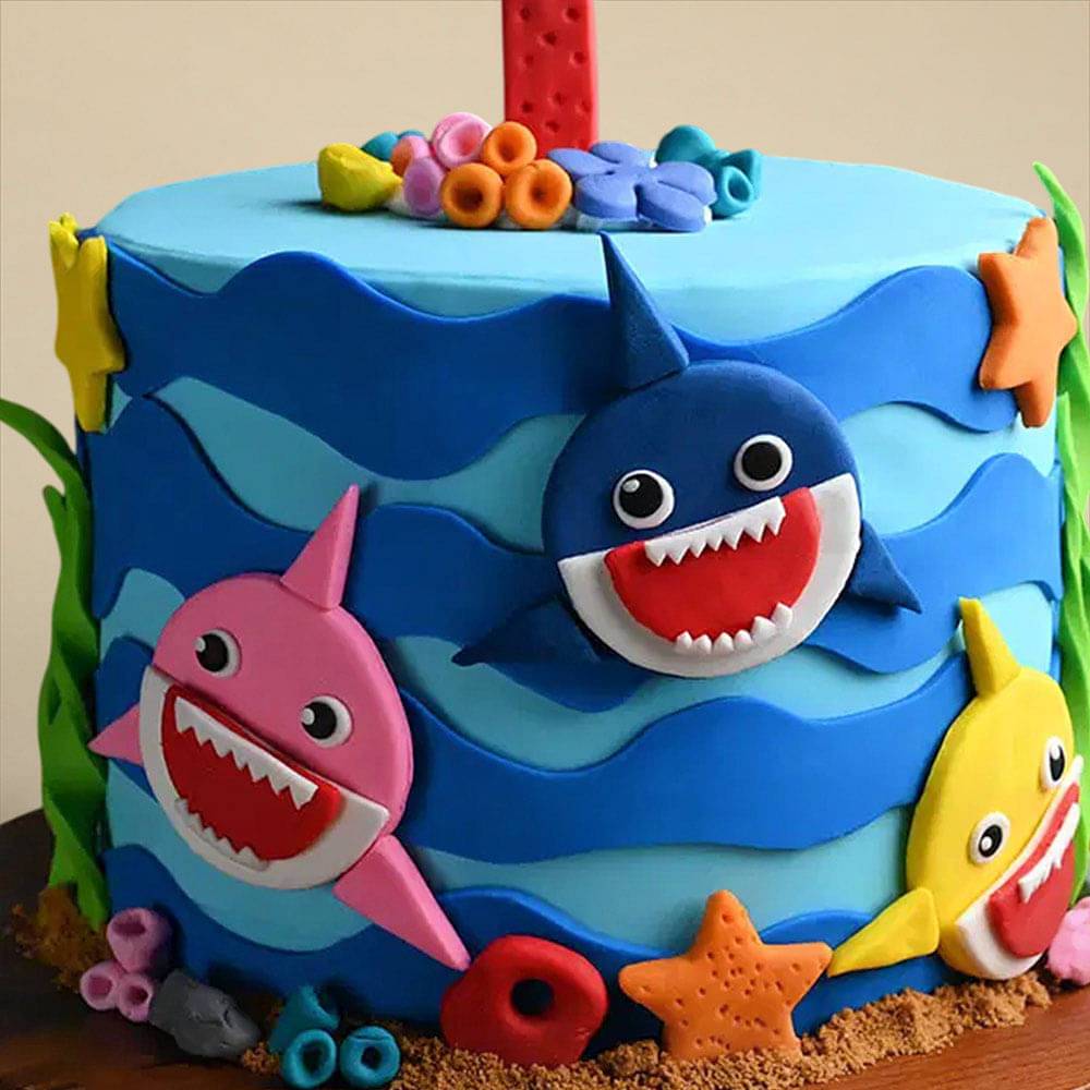 Baby Shark Theme Fondant Cake