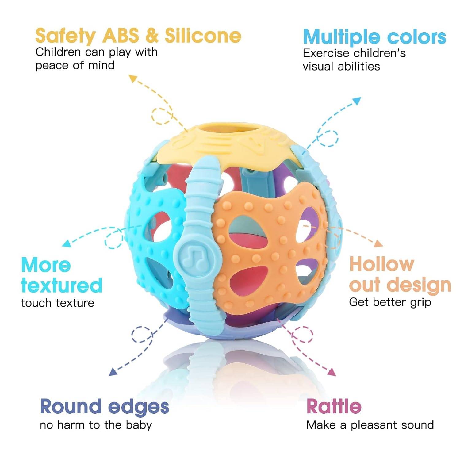 Baby Rattle Ball - Teething Sensory Montessori Toy for Infants Buy @ ₹449